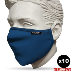 Mascarilla Moltex Reutilizable Unisex Azul (x10 Unidades)