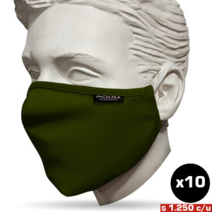 Mascarilla Moltex Reutilizable Unisex Verde (x10 Unidades)