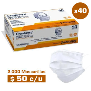 Mascarilla Cranberry 3 Plieges (2.000 unidades)